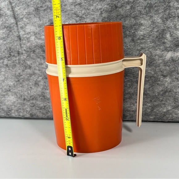 Thermos Brand ORANGE vaccuum bottle Retro Vintage Hipster Boho Camping Hiking - Picture 14 of 15